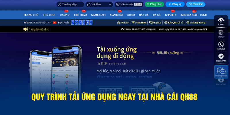 Quy trình tải ứng dụng ngay tại nhà cái QH88